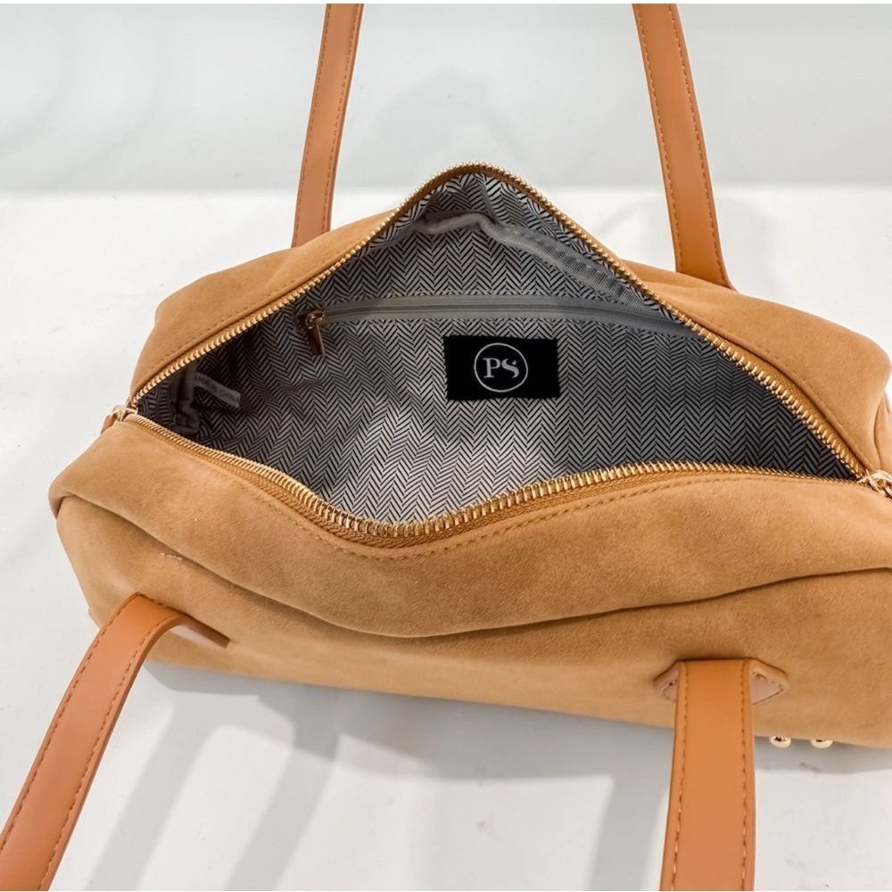 Pretty Simple Sally Suede Barrel Bag/Camel - Picture 7 of 9